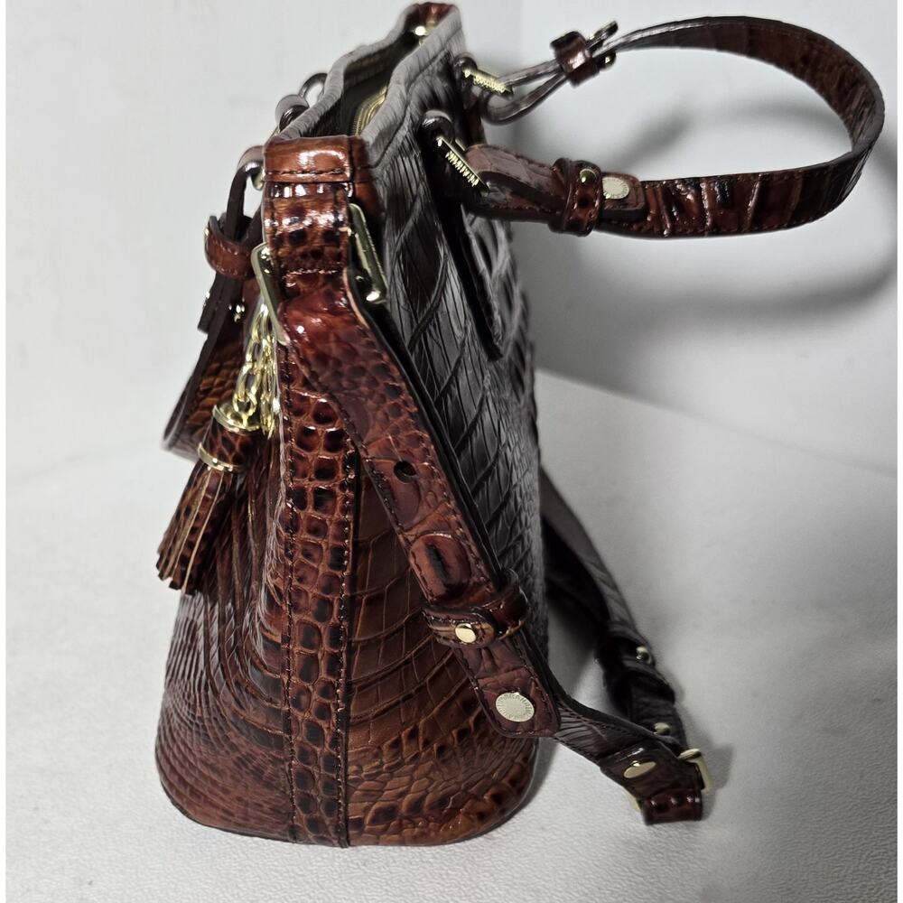 Brahmin Asher Satchel Pecan Melbourns Leather Tote Crossbody Bag Medium - Picture 9 of 16